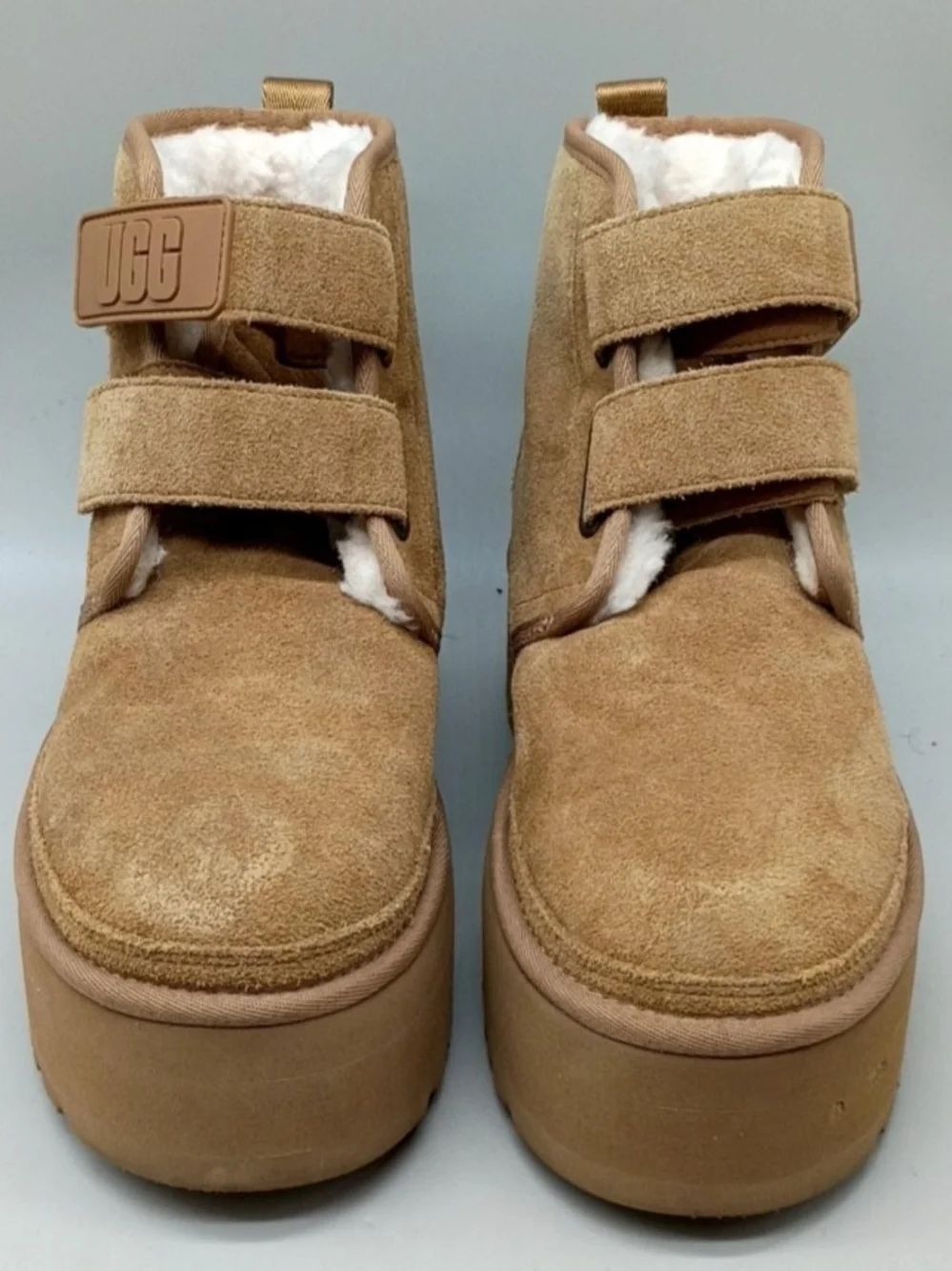 UGG Neumel Suede Platform Ankle Boots Size 8 Used Exc MSRP $160